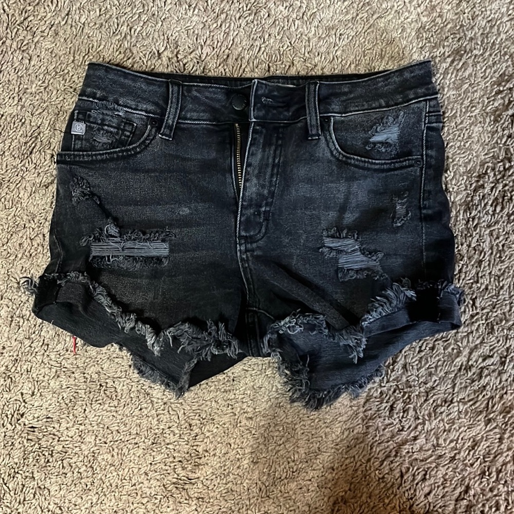 Ripped jean shorts
